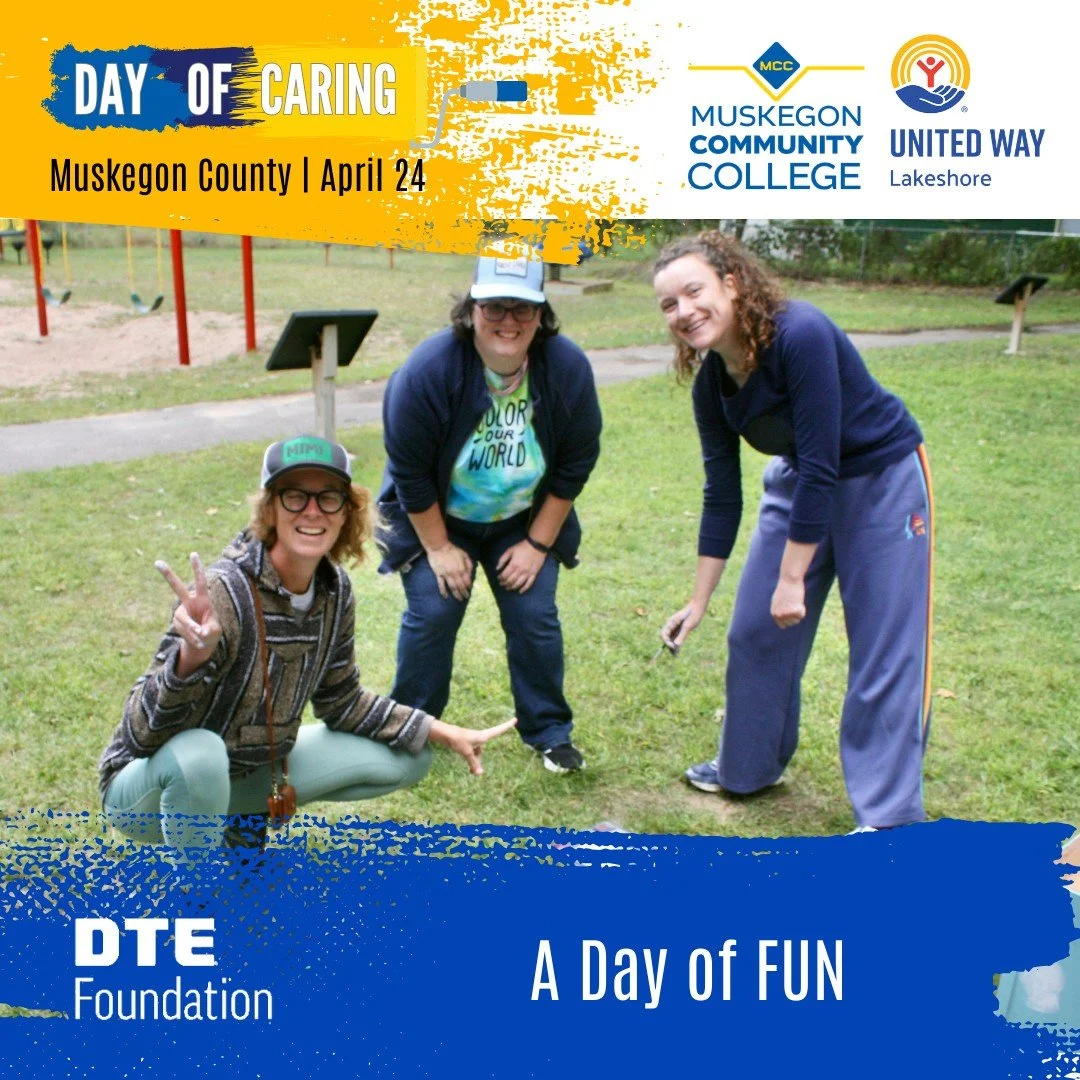 Day of Caring is about service &mdash; but it&rsquo;s also about joy.

✔ Pancake breakfast
✔ Free volunteer t-shirts
✔ Team photos
✔ Music and energy
✔ Working side-by-side with neighbors

Thanks to DTE Energy Foundation and Muskegon Community Colleg