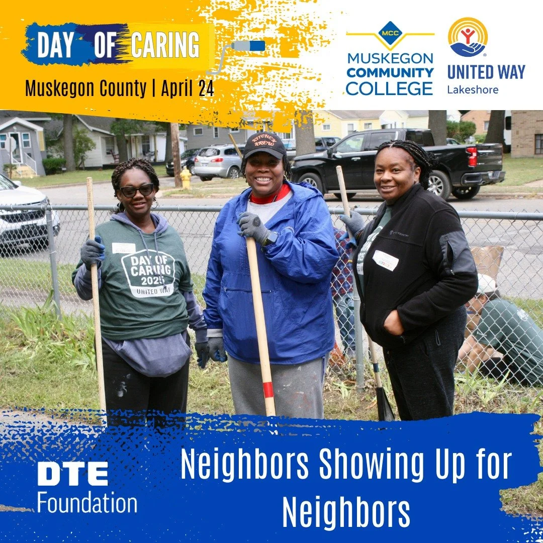 Day of Caring is about one simple thing: Neighbors showing up for neighbors.

On April 24, hundreds of volunteers will spread out across Muskegon County to support nonprofits, schools, and community spaces.

We are deeply grateful to DTE Energy Found