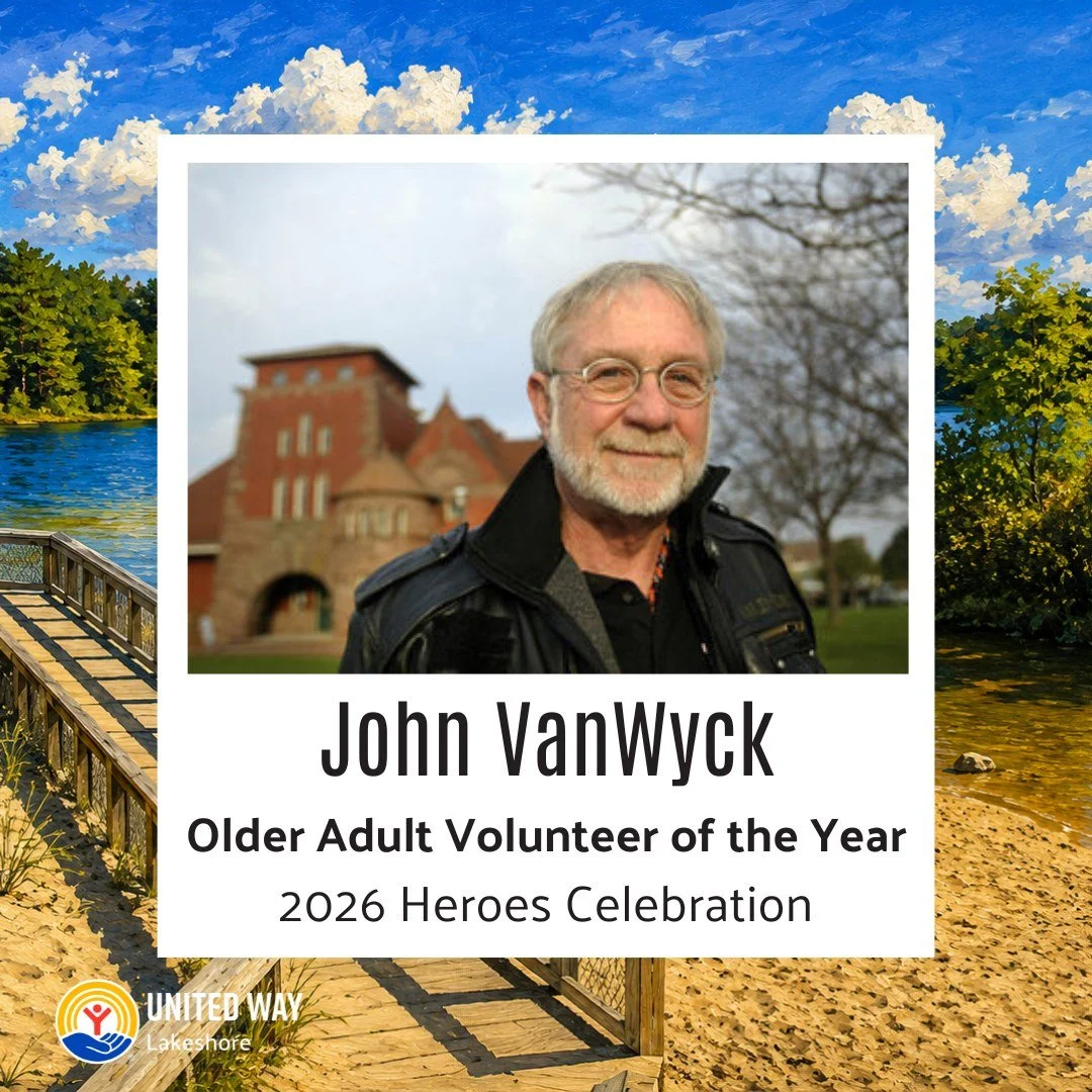 🏆 Meet our 2026 Older Adult Volunteer of the Year, John VanWyck.

For decades, John has been a driving force behind community events, nonprofit initiatives, volunteer projects, and local storytelling across Muskegon County. From supporting United Wa