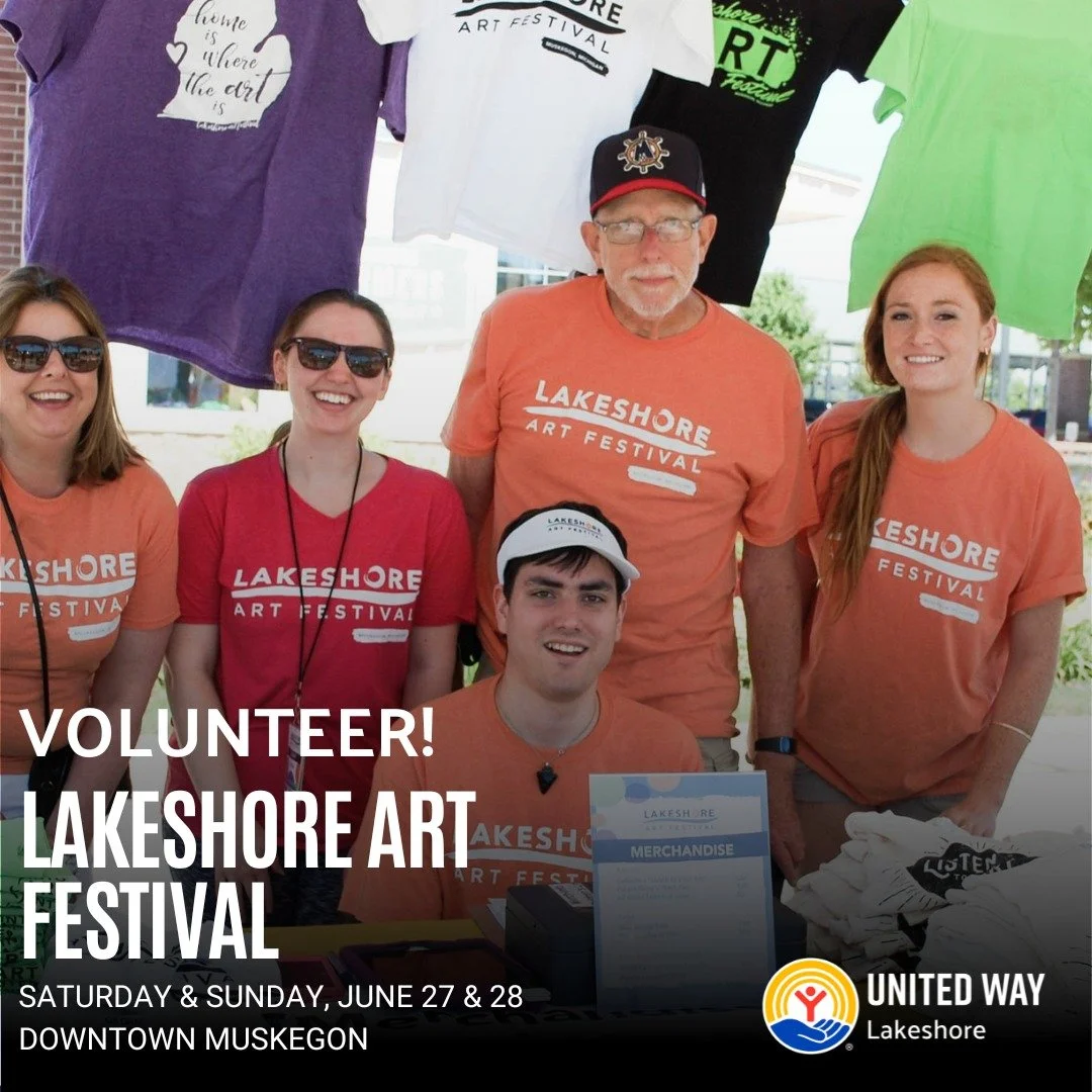 🎨☀️ Be part of Lakeshore Art Festival!

Volunteers are needed for the @lakeshore_art_festival on Saturday &amp; Sunday, June 27&ndash;28 in Downtown Muskegon. From supporting Children's Lane to event operations and more, there are a variety of ways 