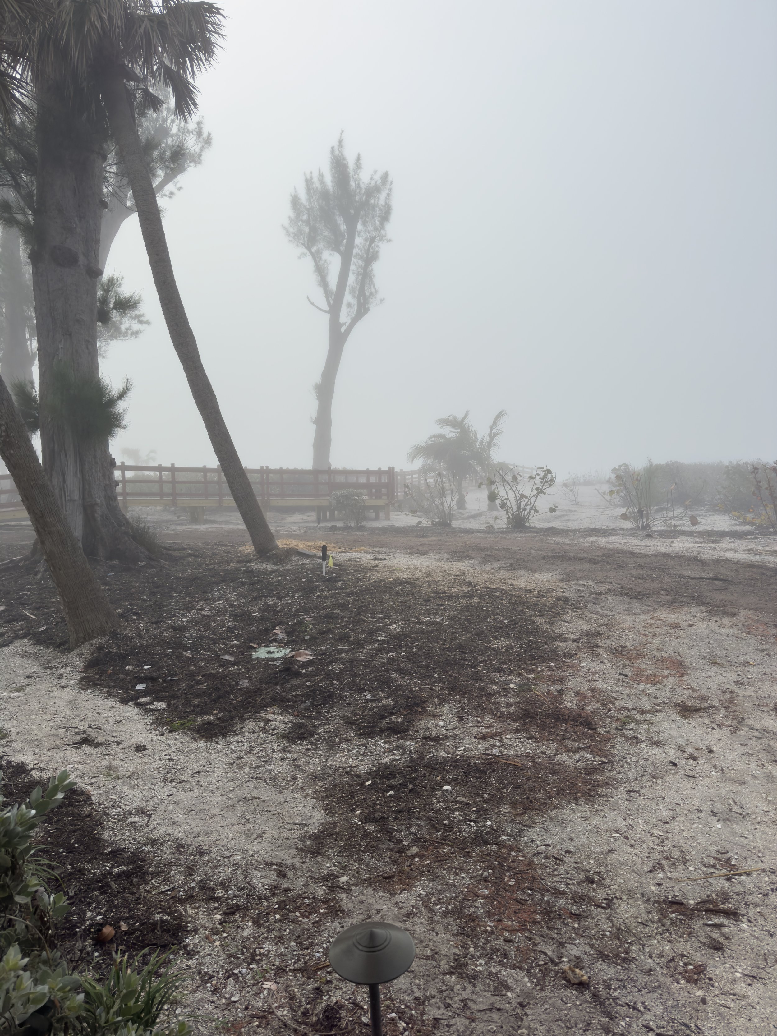 Leaving the island in the fog @7AM