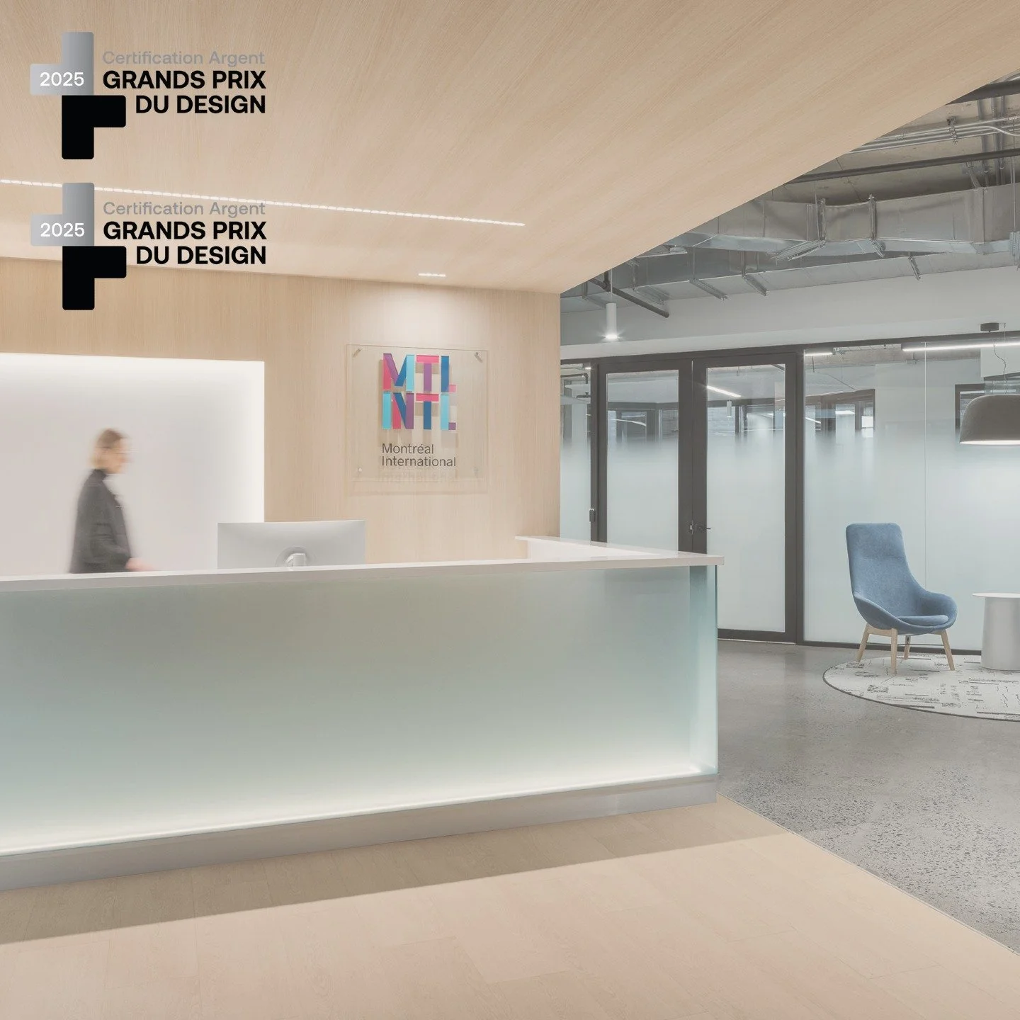 ✨ Grande fiert&eacute; ! Notre projet Montr&eacute;al International d&eacute;croche 2 certifications Argent aux 18e Grands Prix du Design, dans les cat&eacute;gories Bureau / Bureau 5 400 - 54 000 pi2 &amp; Bureau / Bureau de firme de services profes