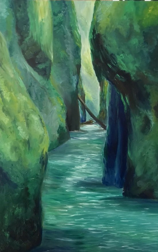 Gorge, oil on canvas, 36x24in, 2018
