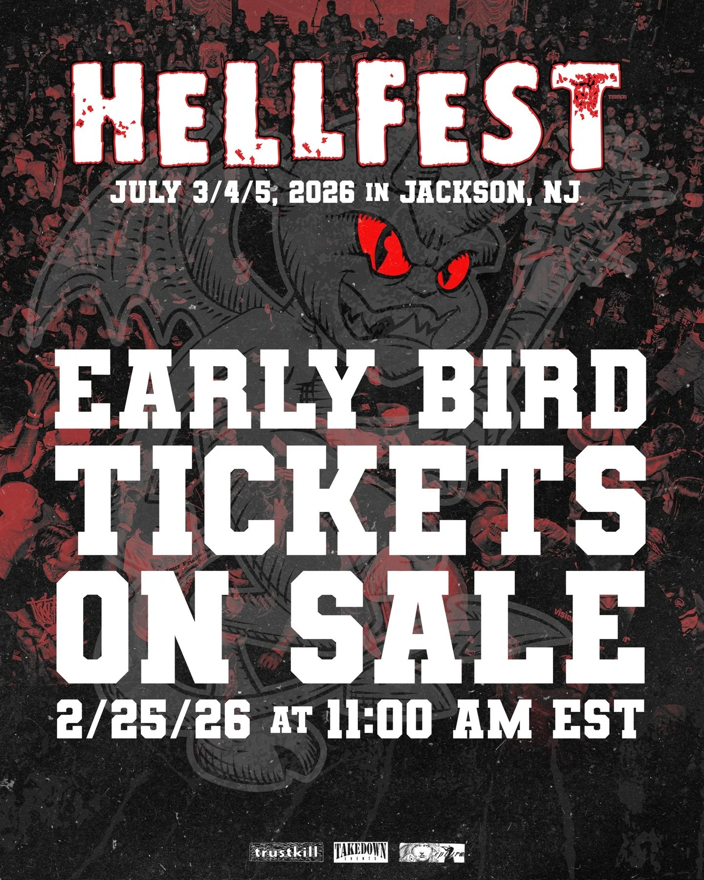 Hellfest 2026 ☠️ Early Bird tickets on sale this Wednesday, February 25 at 11:00 AM EST