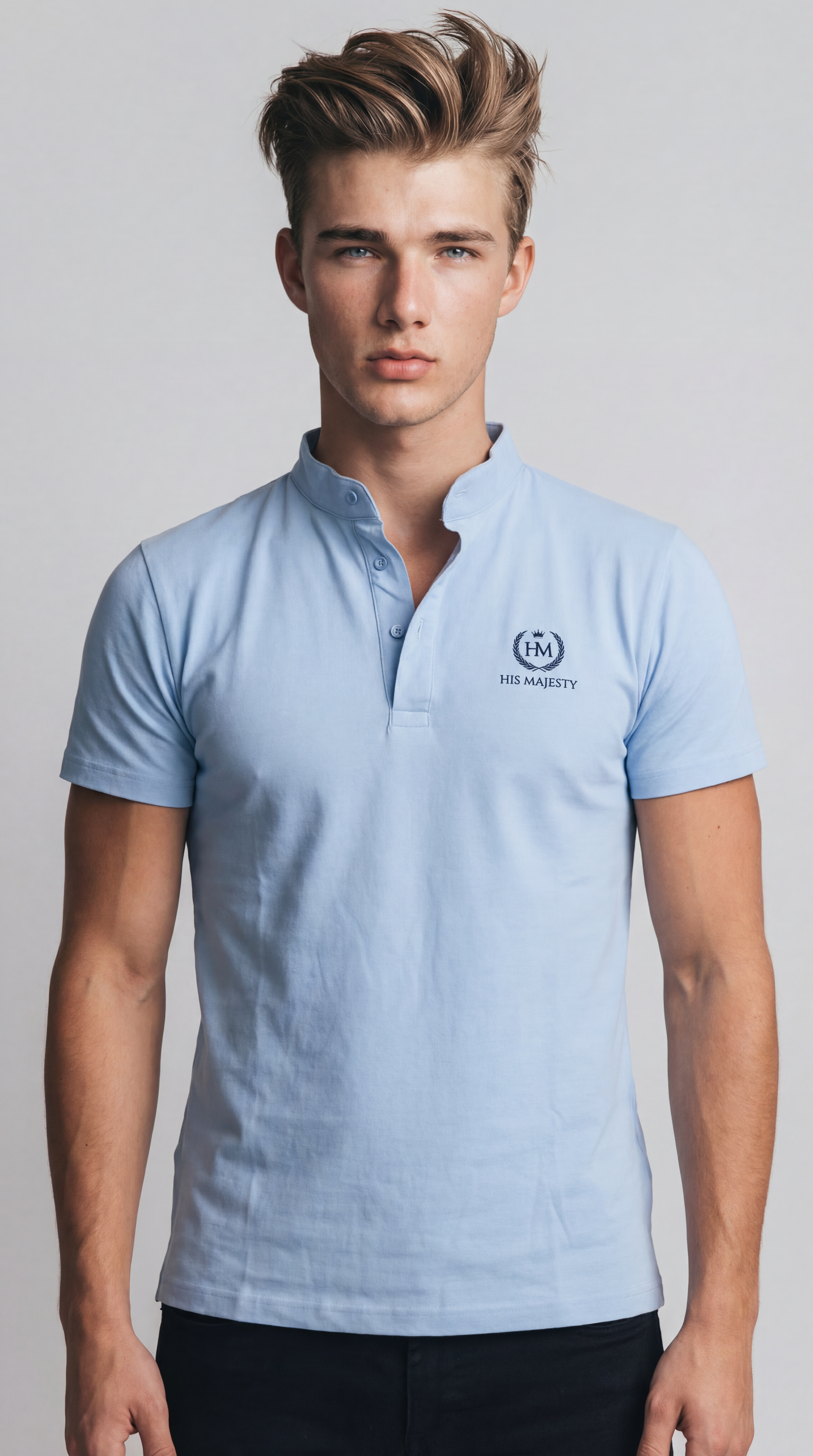 His Majesty Cadet Collar Polo Glacier Blue.png
