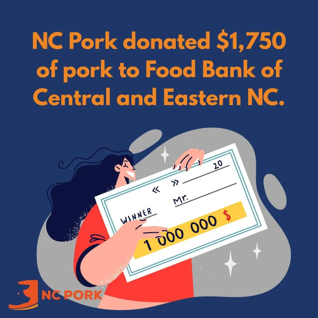 Many of you followed along our fun Donation Duel during the NCSU Vs. VA game on September 6. @virginiapork challenged us to donate 10 pounds of pork to our local food bank per point scored during the game.

We are happy to announce we donated $1,750 