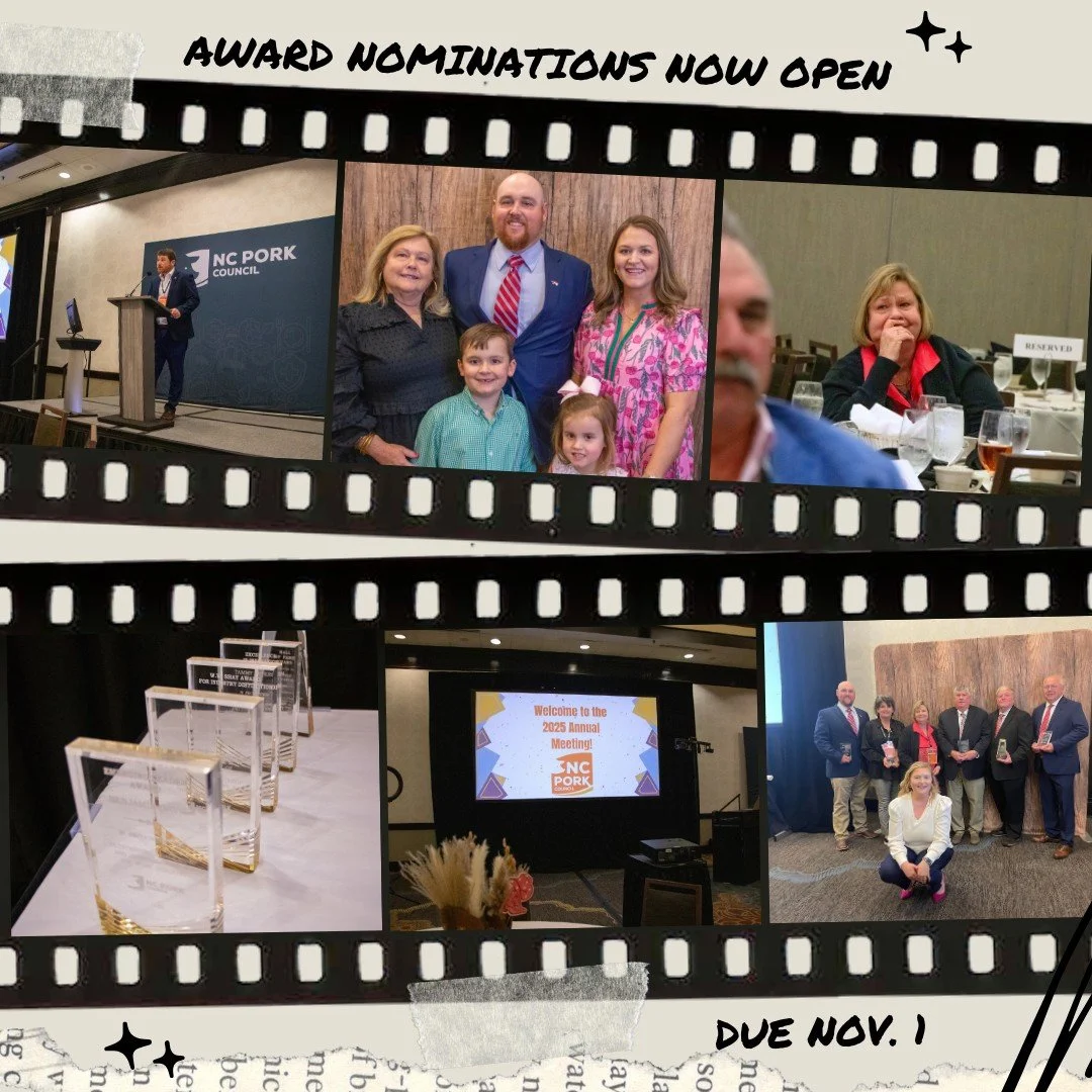 We give out awards to amazing individuals in the pork industry every year during our annual conference in February. Award nominations are now open for 2026 (ncpork.org --&gt; our industry tab --&gt; award winners)! You have until Nov. 1 to get your n