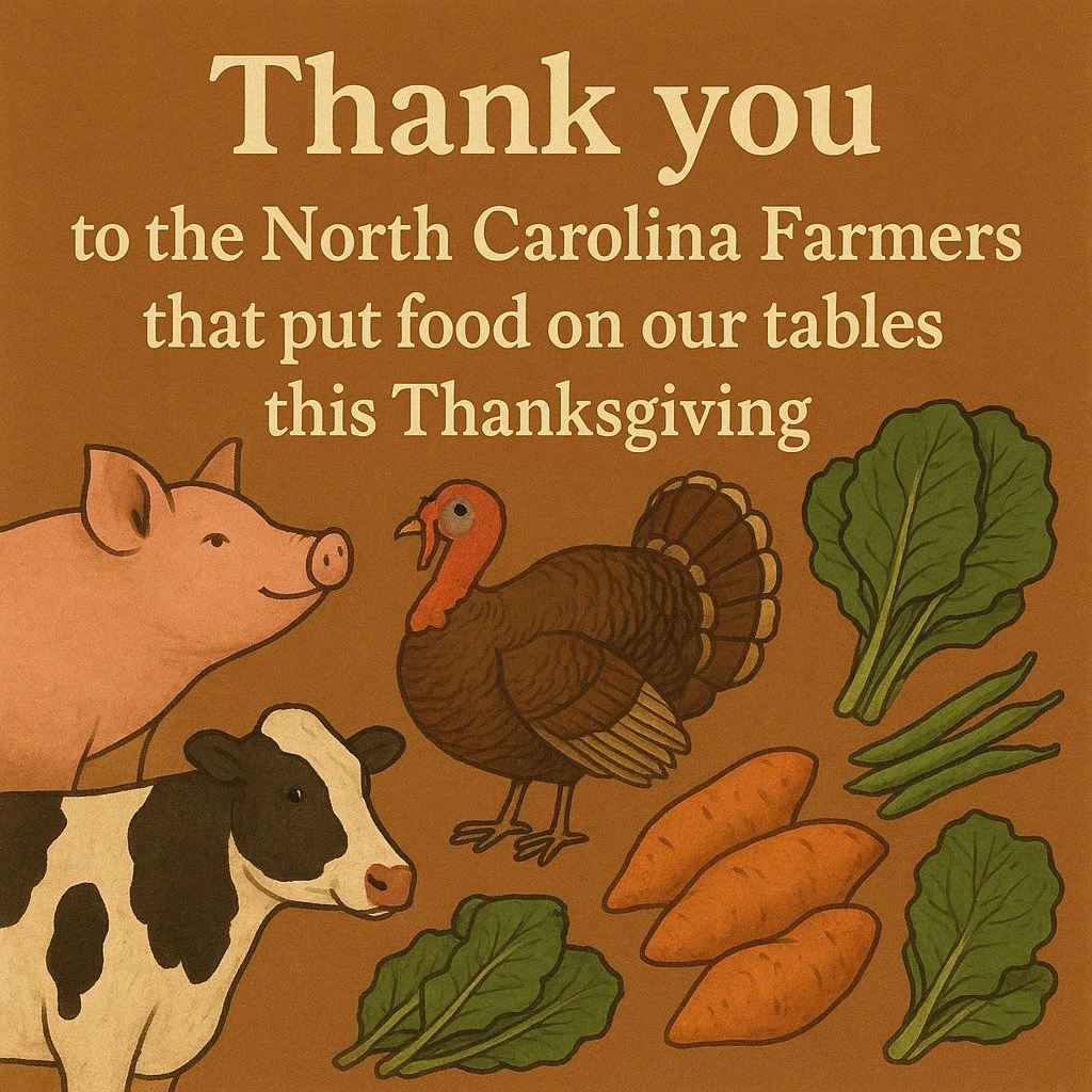 Without our farmers we wouldn't have the delicious food on our tables tomorrow. We are blessed to live in a state with such variety in agriculture!

Happy Thanksgiving. Thank you, farmers. 

#thankyoufarmers #happythanksgiving #ncpork