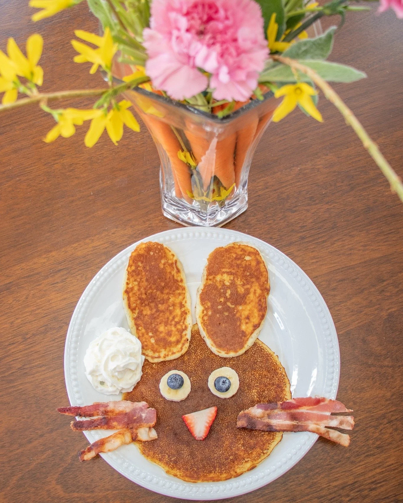 Looking for Easter breakfast inspo? 

✨ We got you ✨

Bunny pancakes made with bacon whiskers or a biscuit board. 

Make the biscuits from scratch or use frozen ones. We won't tell 🤫

We offered country ham, sausage, bacon egg and cheese for ours, b