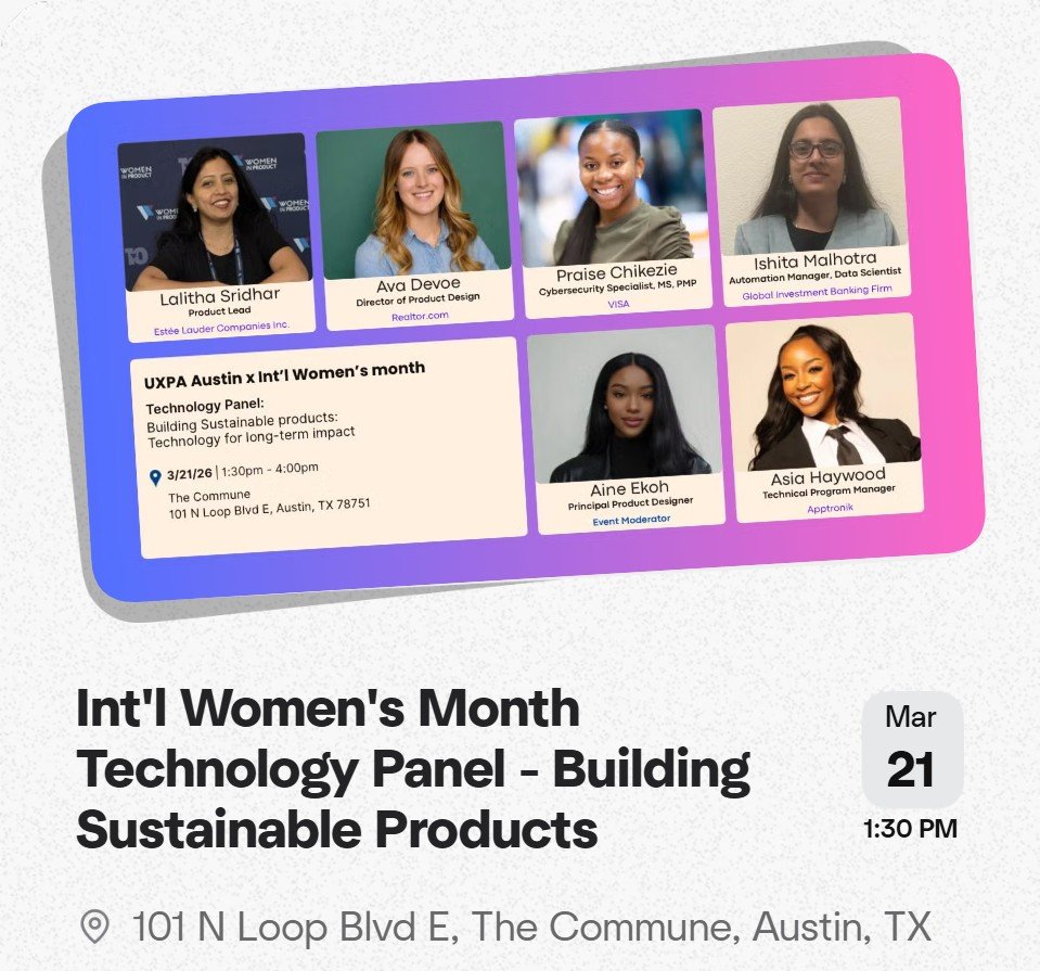 Int'l Women's Month Technology Panel - Building Sustainable Products