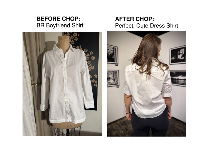 Chop/Upcycle - BR Boyfriend Cut Dress Shirt