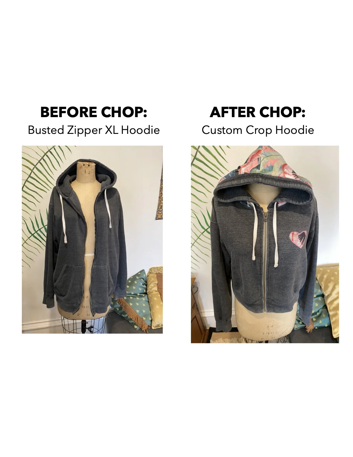 XL Hoodie to a Cropped Custom Hoodie, 2024