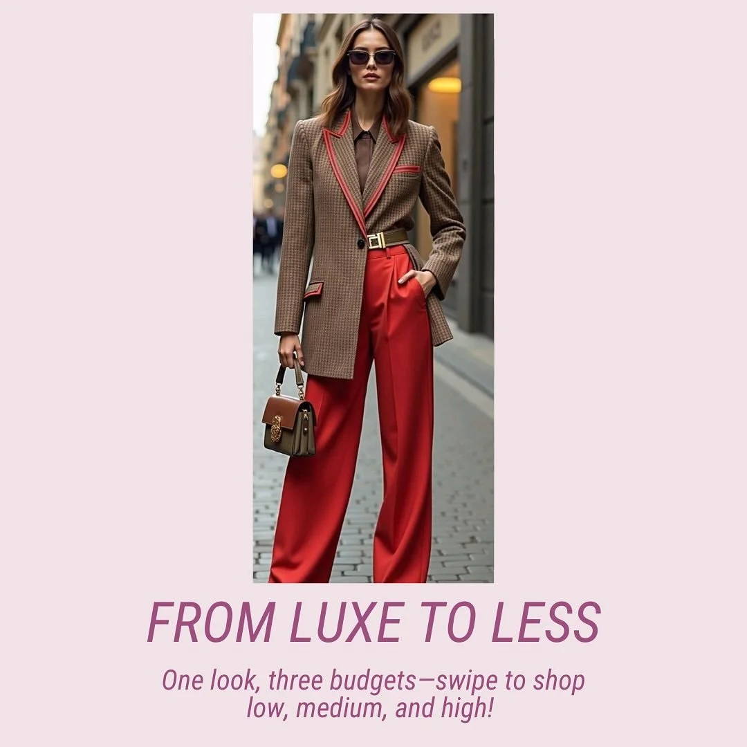 Luxe to Less ✨
Because style isn&rsquo;t about how much you spend, it&rsquo;s about how you style it.

This week, we&rsquo;re taking a high-end look and recreating it with attainable pieces that still feel effortlessly elevated. Or, treat yourself an