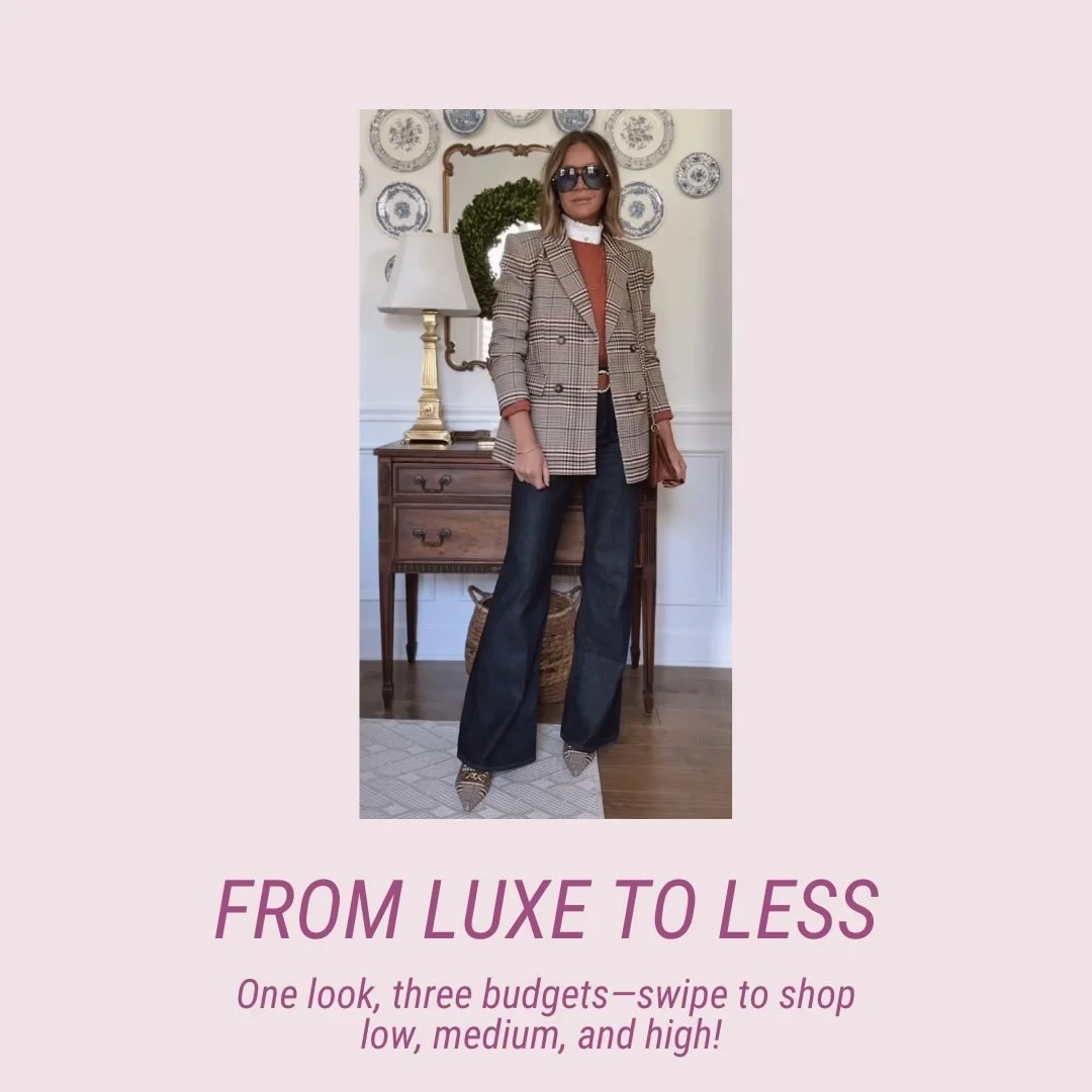 Your weekly Luxe to Less is here, and this one might be my favorite yet. 🤎

I took one polished, fall-forward look and recreated it at three different investment levels, because great style should always feel accessible, no matter your budget. 

Fro
