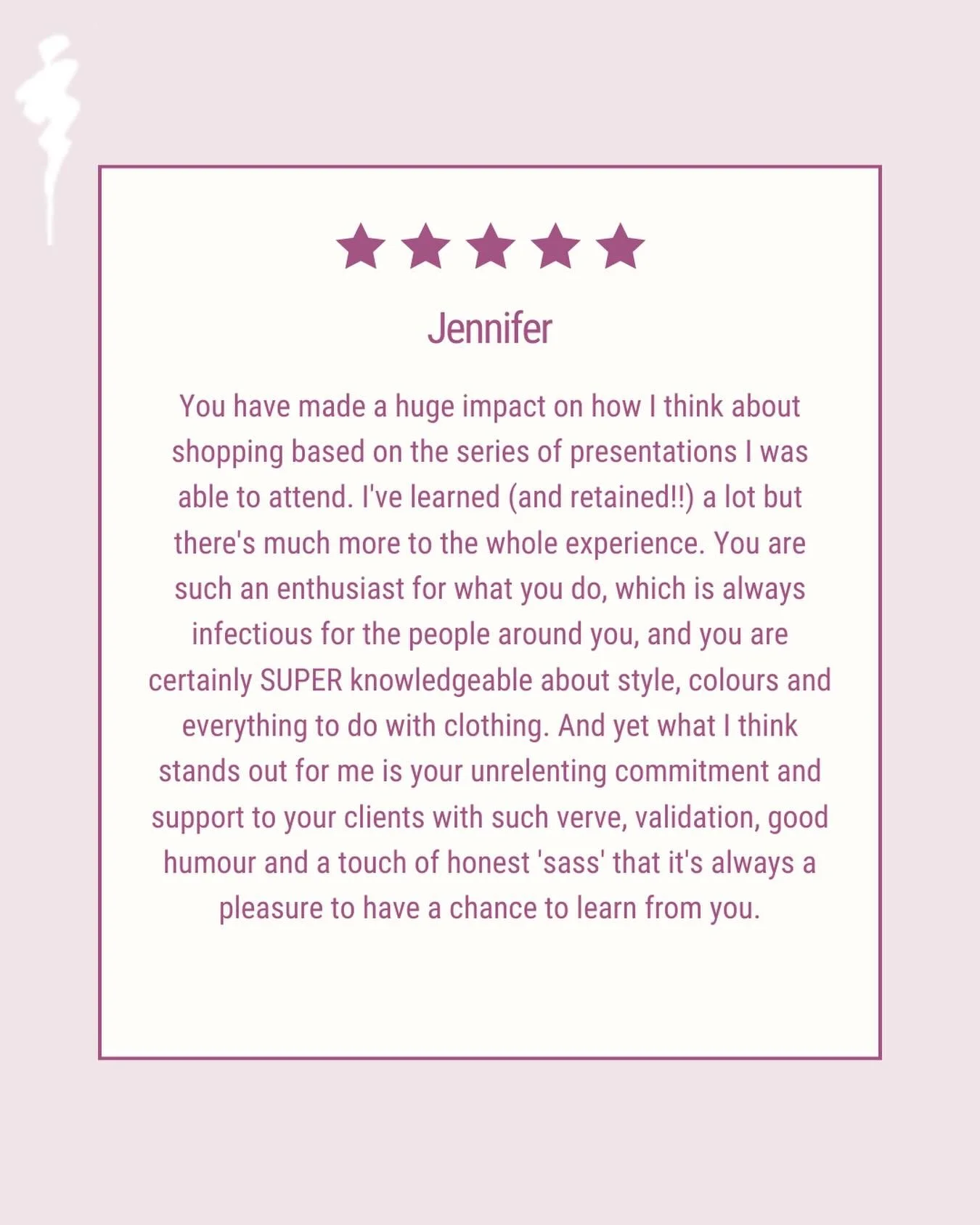 Helping individuals feel more confident, informed, and empowered in how they shop and get dressed is the why behind everything I do.

To everyone who&rsquo;s trusted and learned from me, thank you. This community is the best part of it all!!✨

#clien