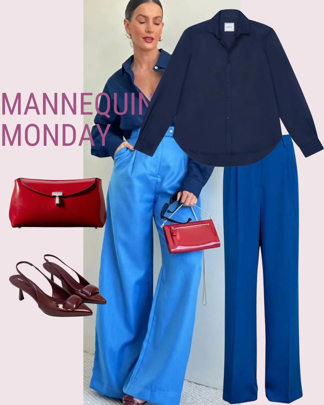 Mannequin Monday, where color does the talking. 💙

This is how bold still reads polished. Saturated blue sets the foundation, while rich red accessories add contrast and intention. 

Save this for when you want to wear color and still feel elevated!