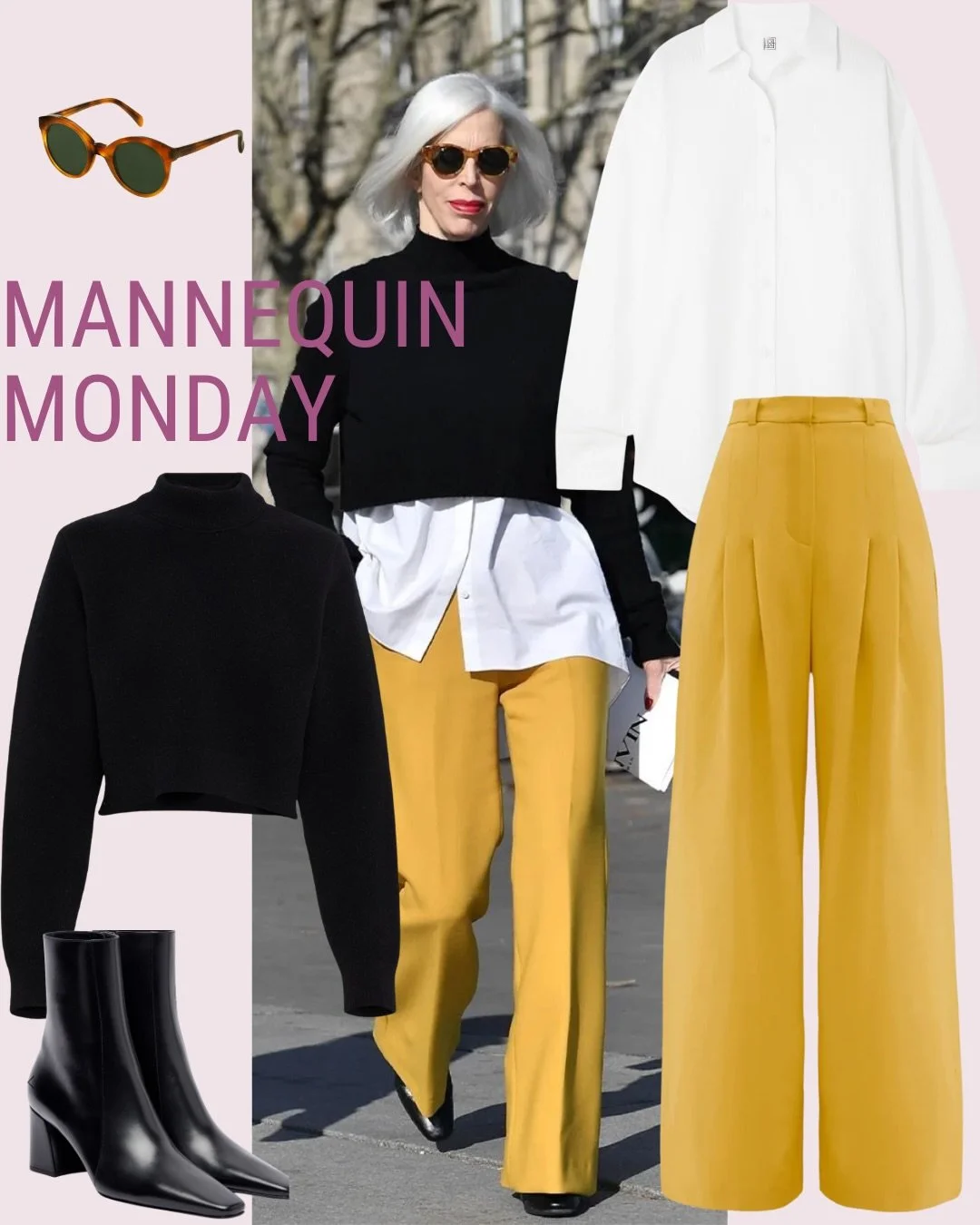 Mannequin Monday 💛

This outfit works because of contras: Structered meets relaxed, bold color mixed with neutrals, and tailoring softened by easy layers. Dressing is all about knowing what works and having fun with it. Don&rsquo;t worry about match