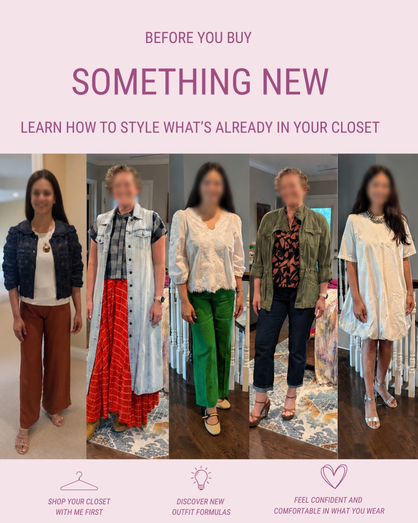 Your closet is probably better than you think...

I see this all the time, clients stand in front of a full closet convinced they have nothing to wear. Not because they need more, but because they&rsquo;ve fallen into the same combinations on repeat.