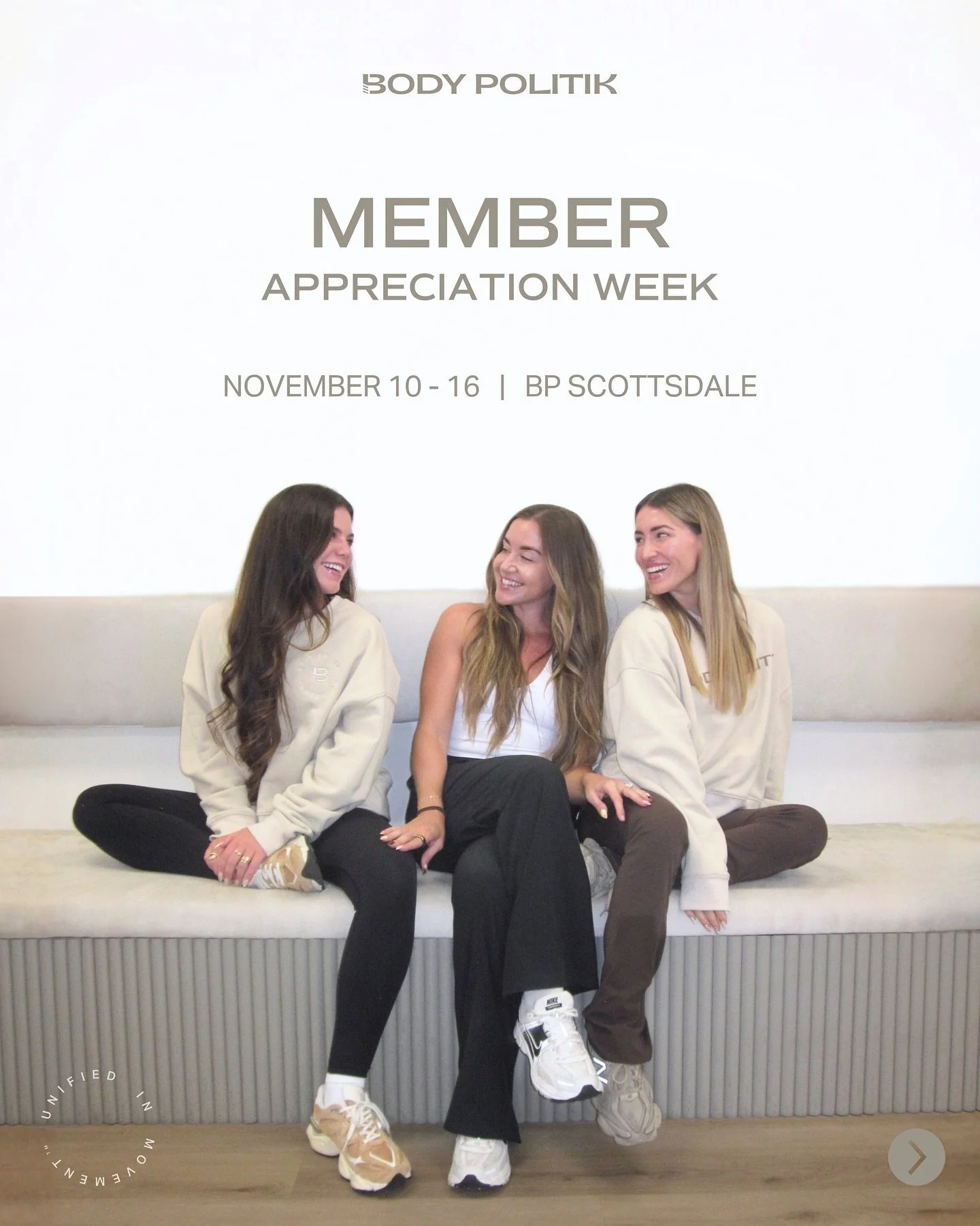 Member Appreciation Week + BP Scottsdale&rsquo;s 3rd Birthday 🎉

Our Scottsdale studio is turning 3 and to celebrate our birthday, we&rsquo;re celebrating our members! 💕

Join us Nov 10-16 for exclusive member perks, raffles, &amp; special events a