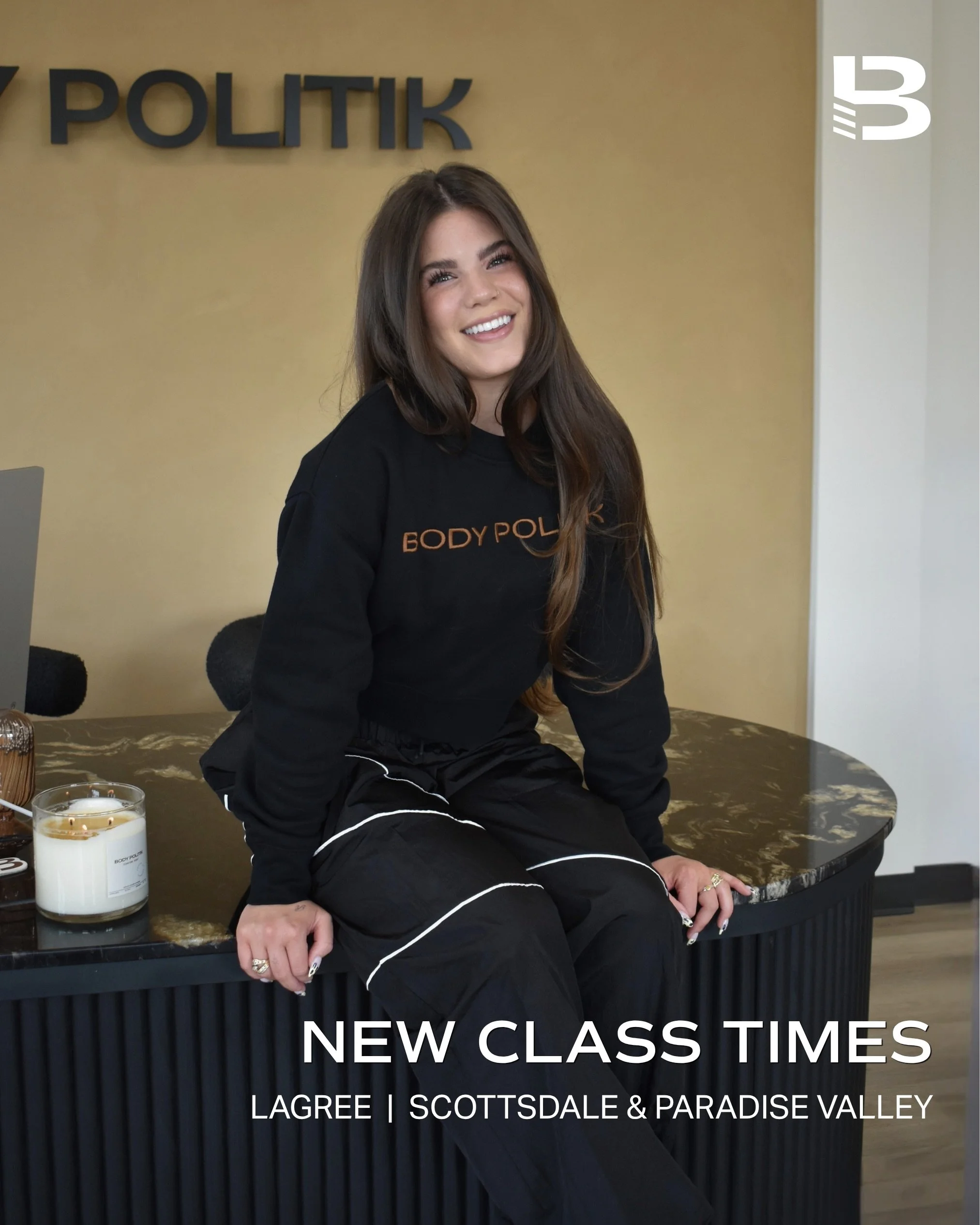 New Lagree class times at Scottsdale &amp; Paradise Valley 

BP Paradise Valley:
➕Mon-Fri: 5:10AM Lagree 
➕Mon - Thurs: 7PM Lagree (starting 5/12) 

BP Scottsdale:
➕Mon: 5:10AM Lagree
➕Wed: 5:10AM Lagree
Coming soon: Tues/Thurs 5:10AM Lagree