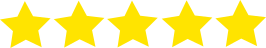 Five gold stars arranged in a row, representing a five-star rating