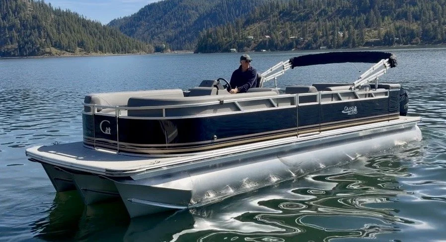 175hp performance pontoon rental on Lake Coeur d'Alene — Kent's Boats