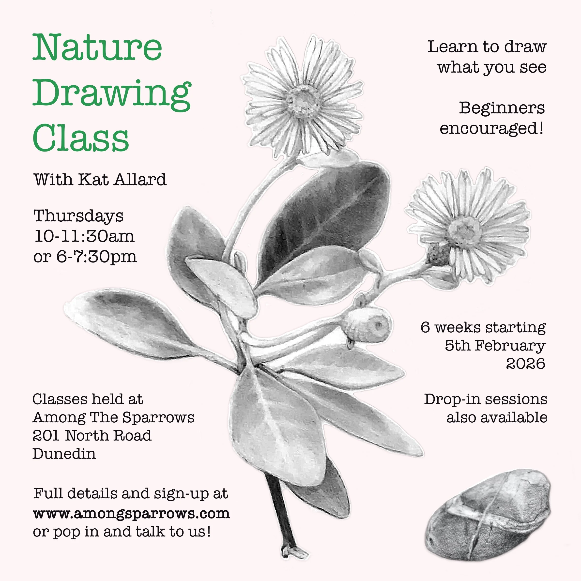 WORKSHOP - Nature Drawing Class with Kat Allard from 5th Feb