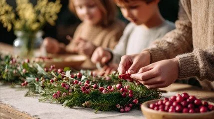 Family wreath making
