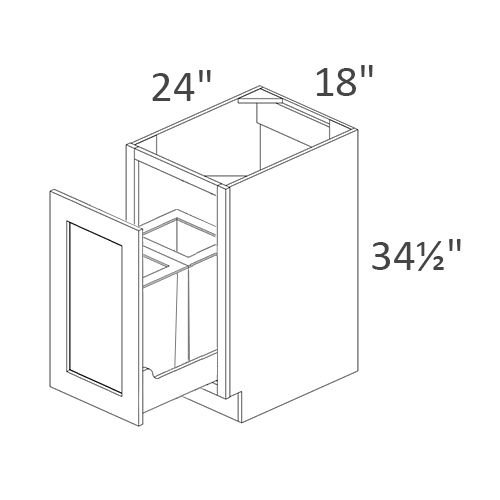 Base Cabinet Waste Basket 18W x 24D x 34.5H