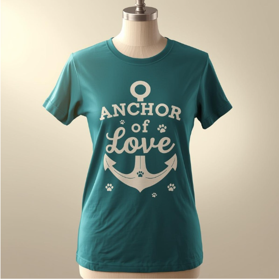 Teal Anchor of Love T-Shirt
