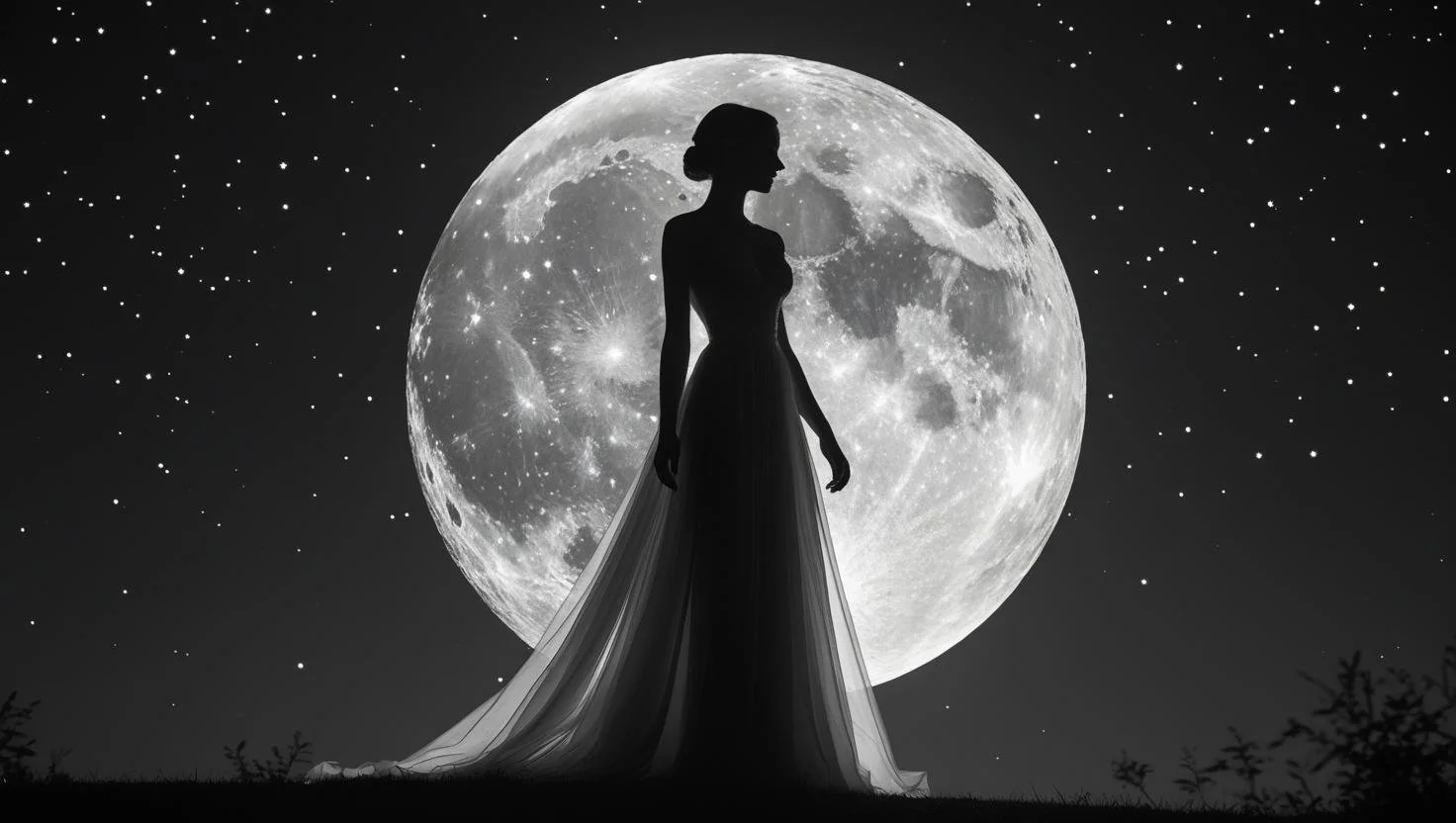 🌙 The Woman and the Moon: A Love Story in Phases