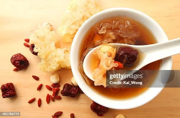 Snow Fungus soup for collagen support and internal hydration for a radiant skin glow during autumn.