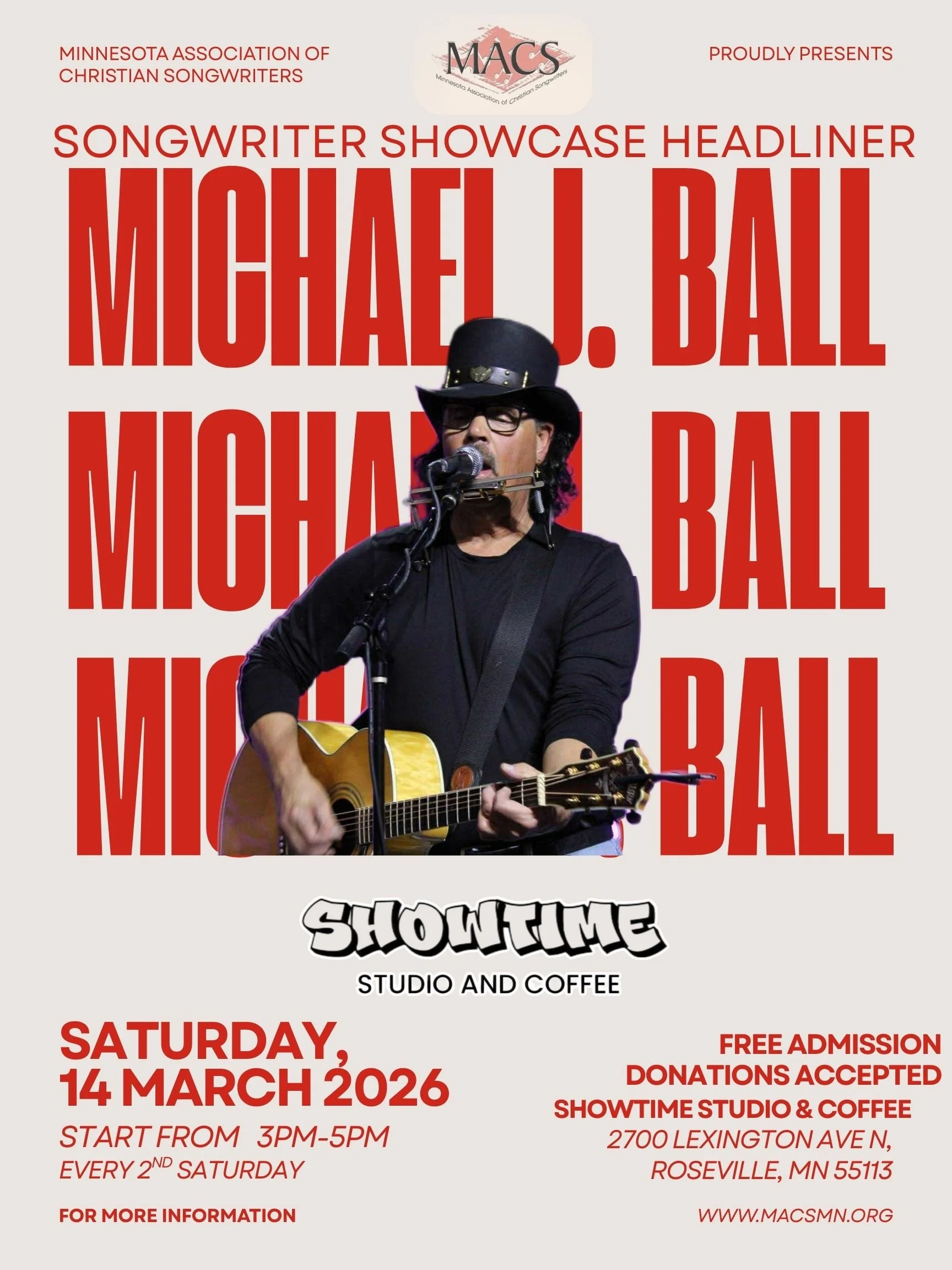MACS Singer Songwriter Showcase (Headliner: Michael J. Ball)