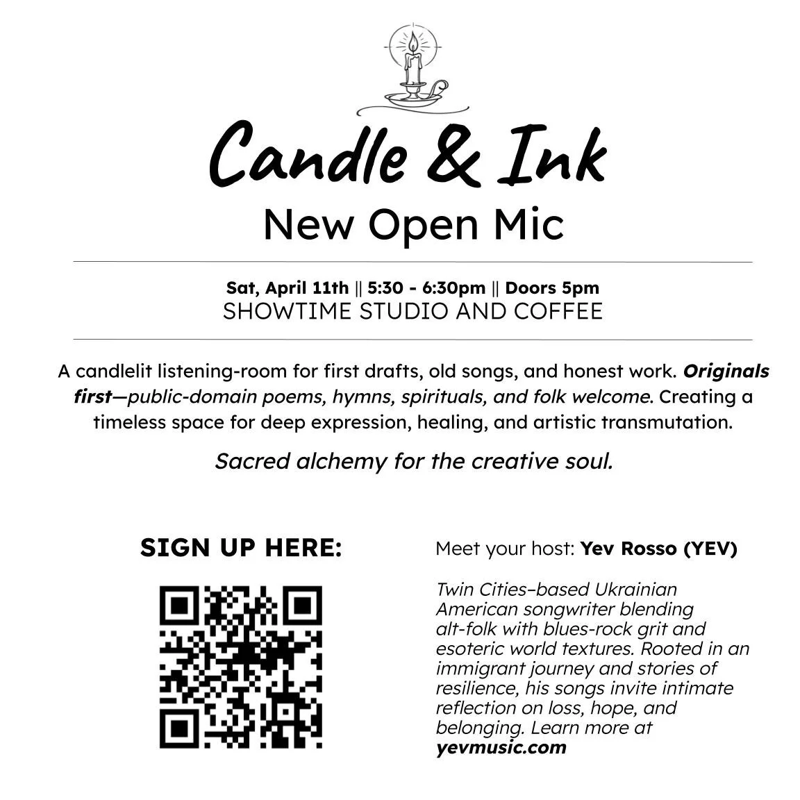 Candle &amp; Ink: New Open Mic