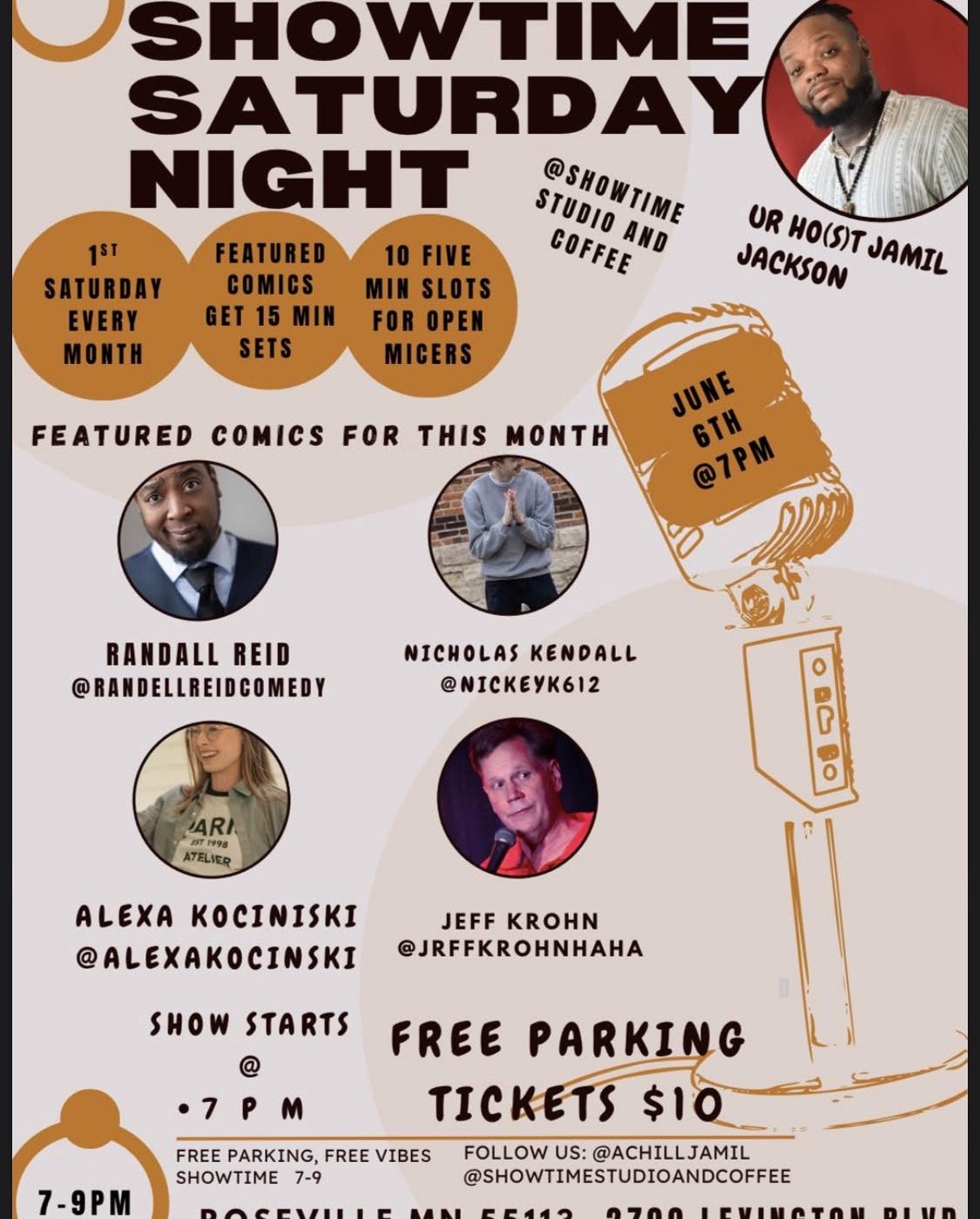 Comedy- Showtime Saturday Night! Open Mic $10