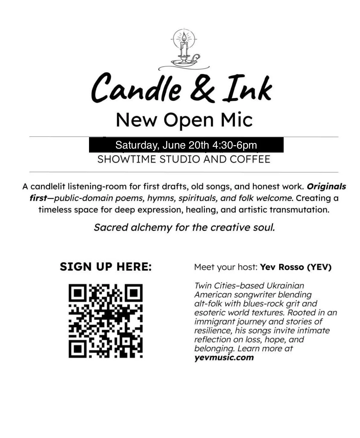 Candle &amp; Ink: New Open Mic
