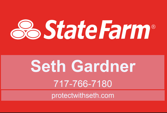 Business card for Seth Gardner from State Farm with contact number 717-766-7180 and website protectwithseth.com.