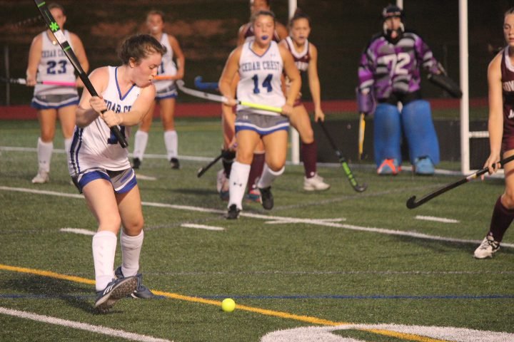 'It’s good to get the reps in, but obviously it feels great knowing that my teammates are there to support me,' Cedar Crest's Danielle Schroll on her hat trick against Governor Mifflin