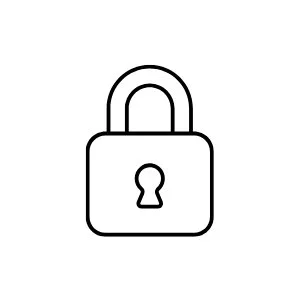 Illustration of a padlock symbolizing security and privacy.