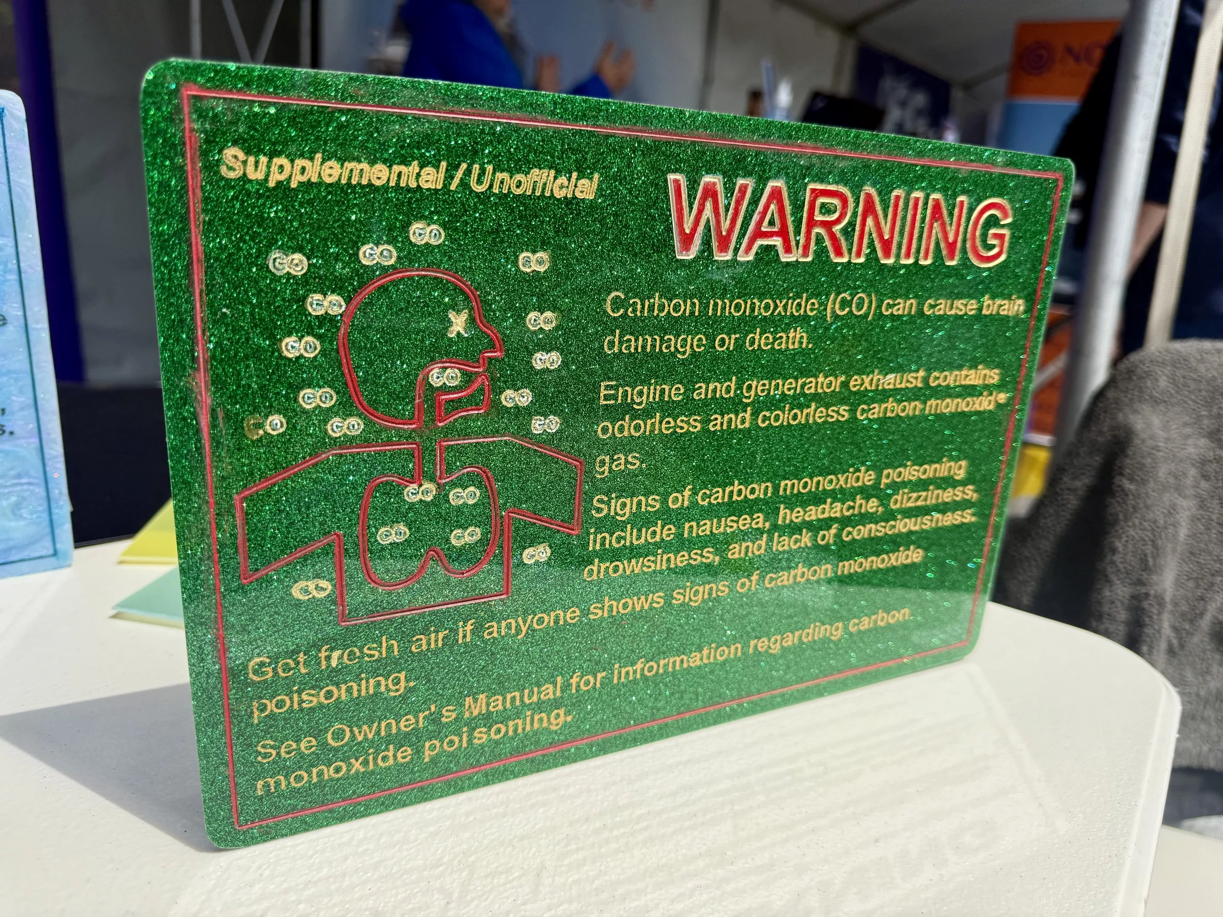 Unofficial CO Warning Placard