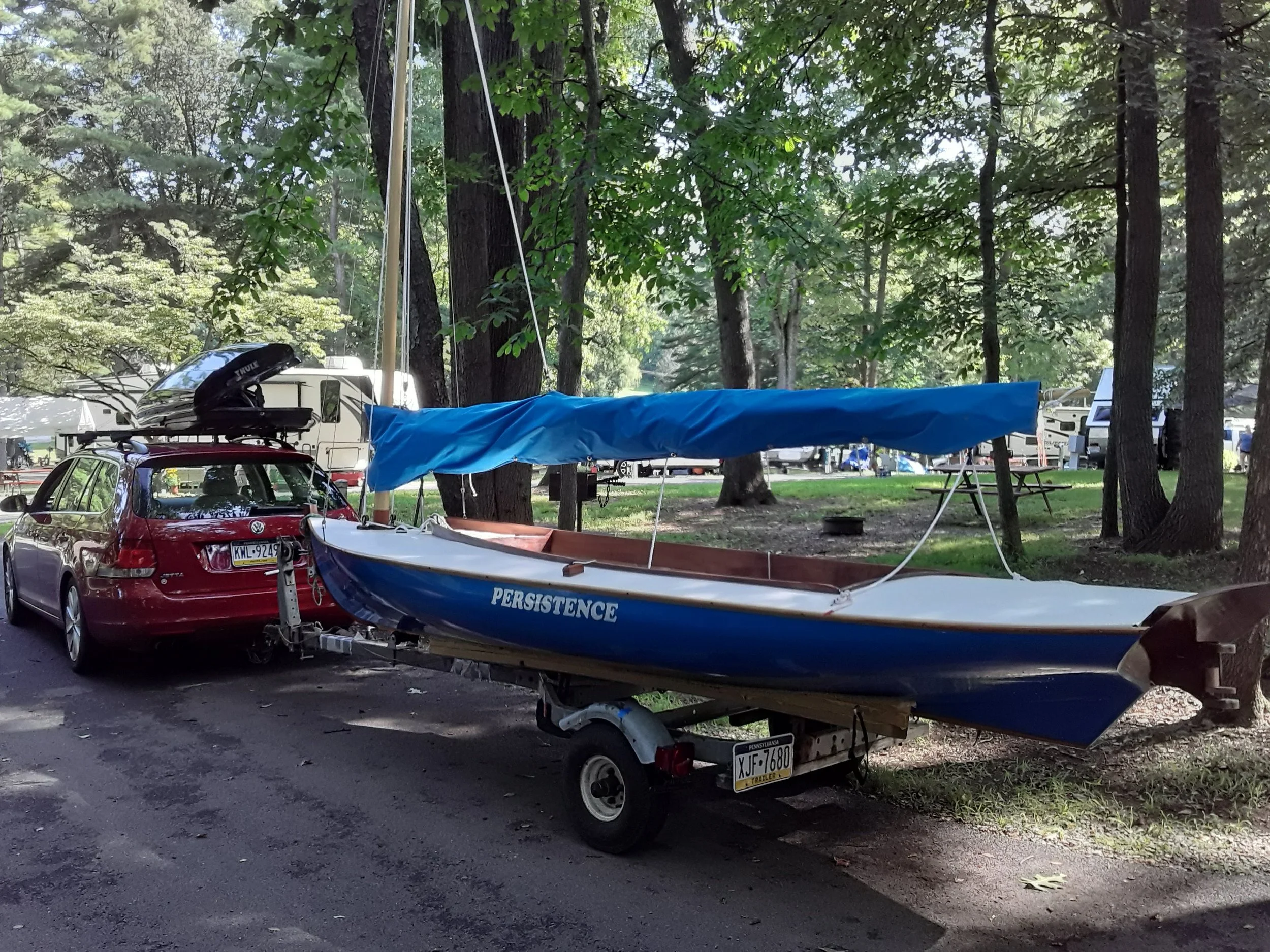 With Sunbrella sail cover