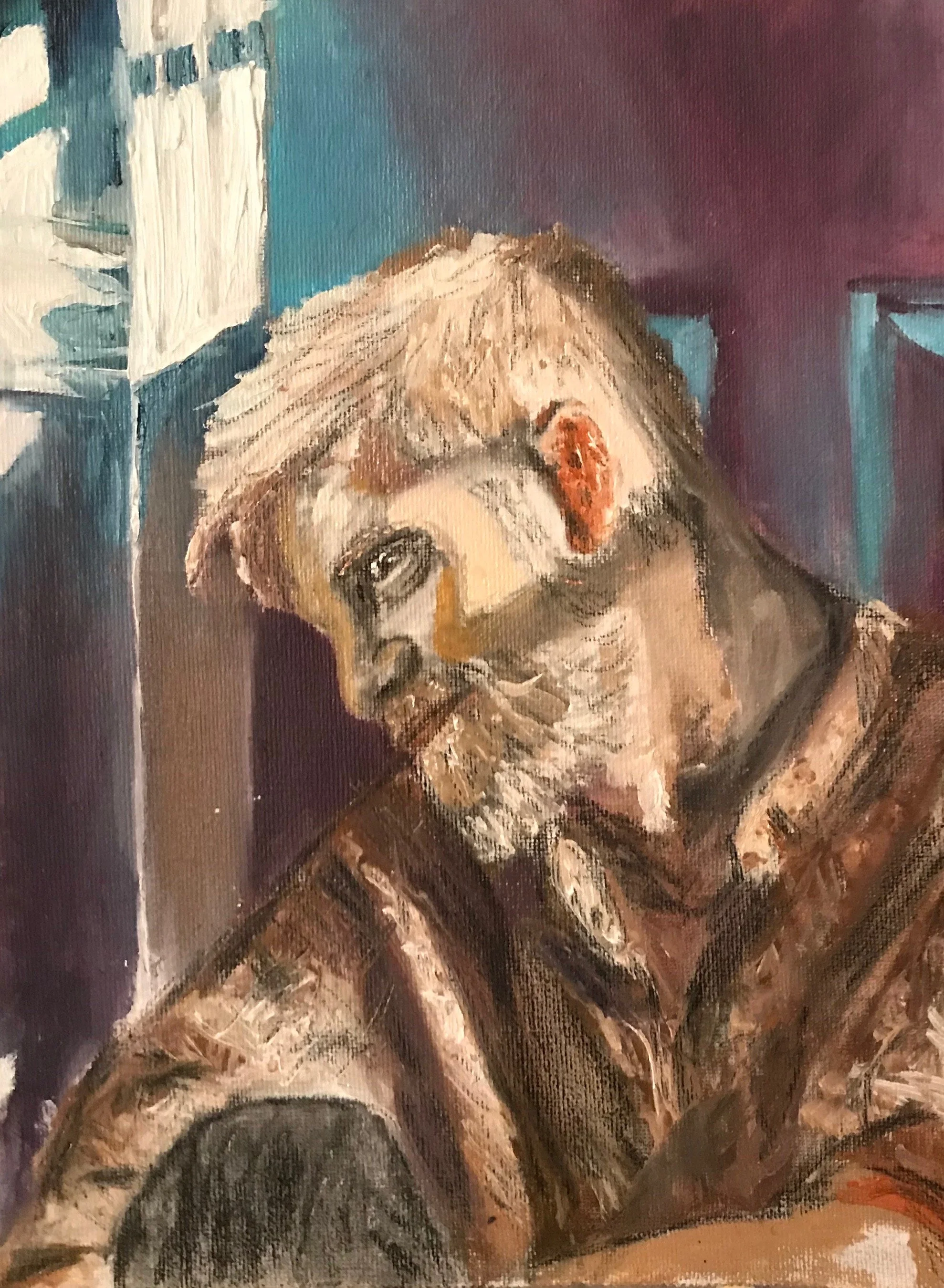 Private Collection - portrait in mixed media: oil painting and charcoal drawing by Corrin Larson