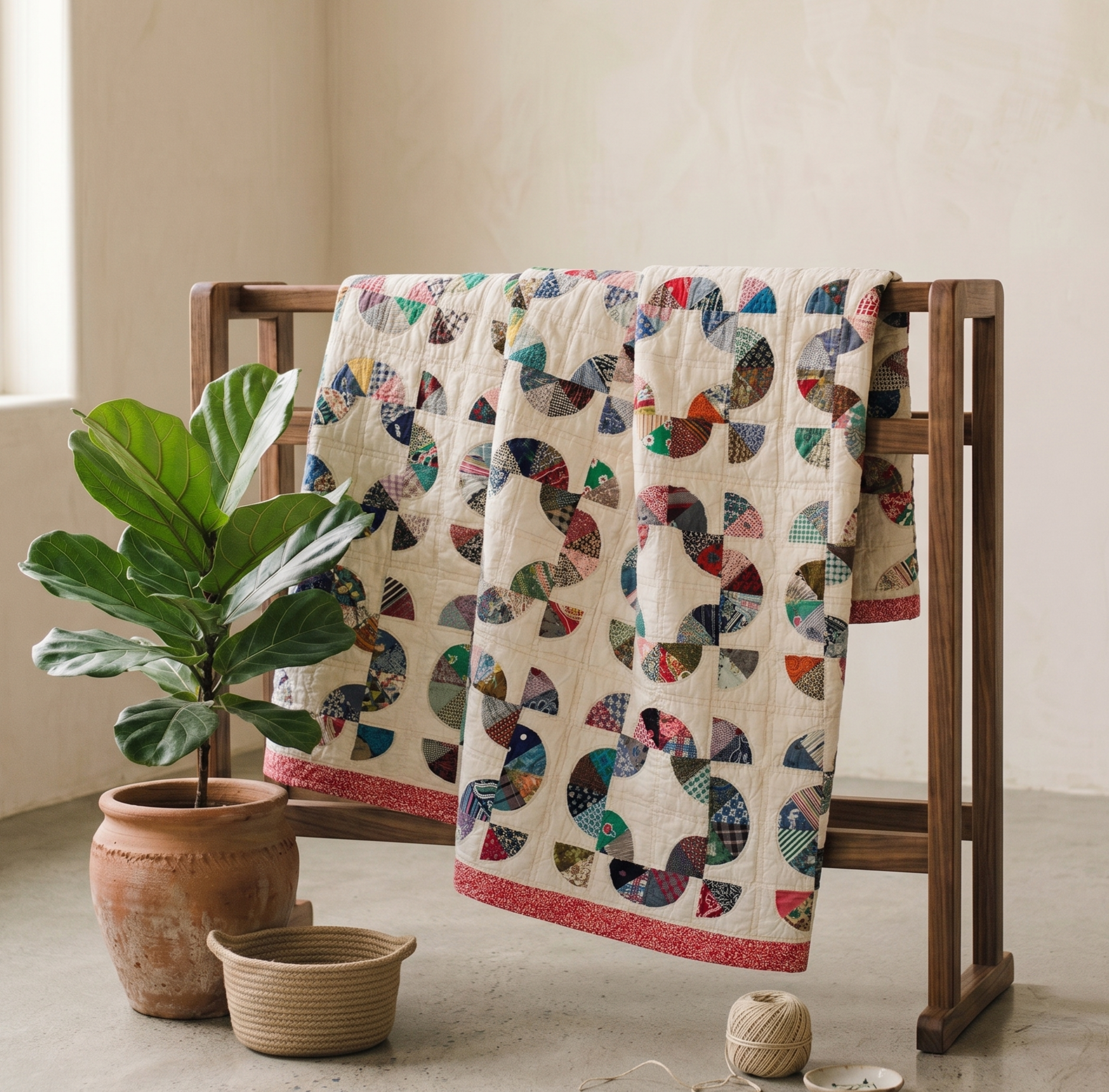 Fans Collection No. 1 - Modern Meandering Fan Quilt