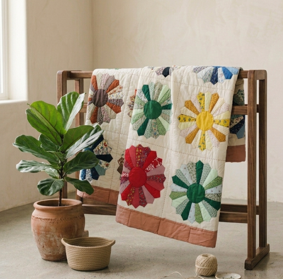 Plates Collection No. 6 - Primary Color Dresden Plate Quilt