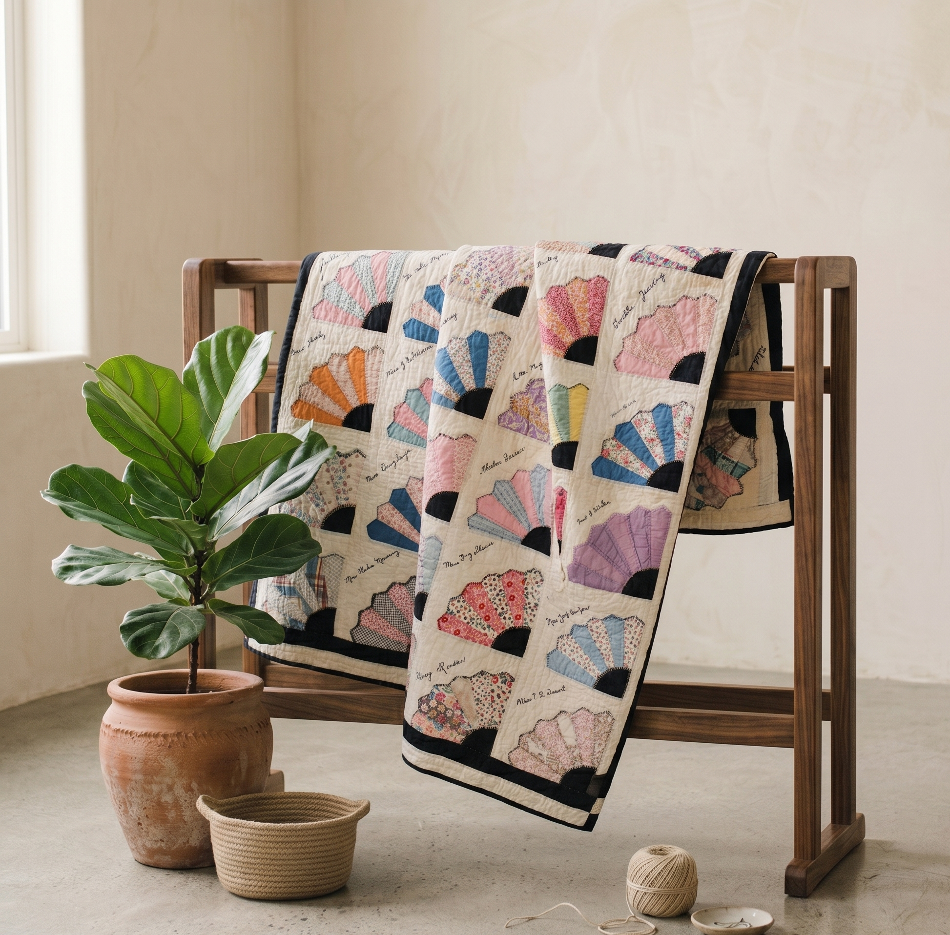 Fans Collection No. 4 - Signed Friendship Fan Quilt from 1931