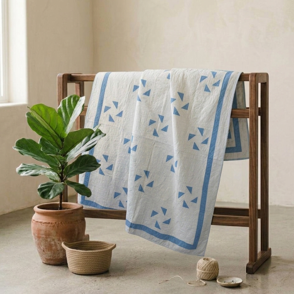 Points Collection No. 5 - Periwinkle Points Quilt 1920's