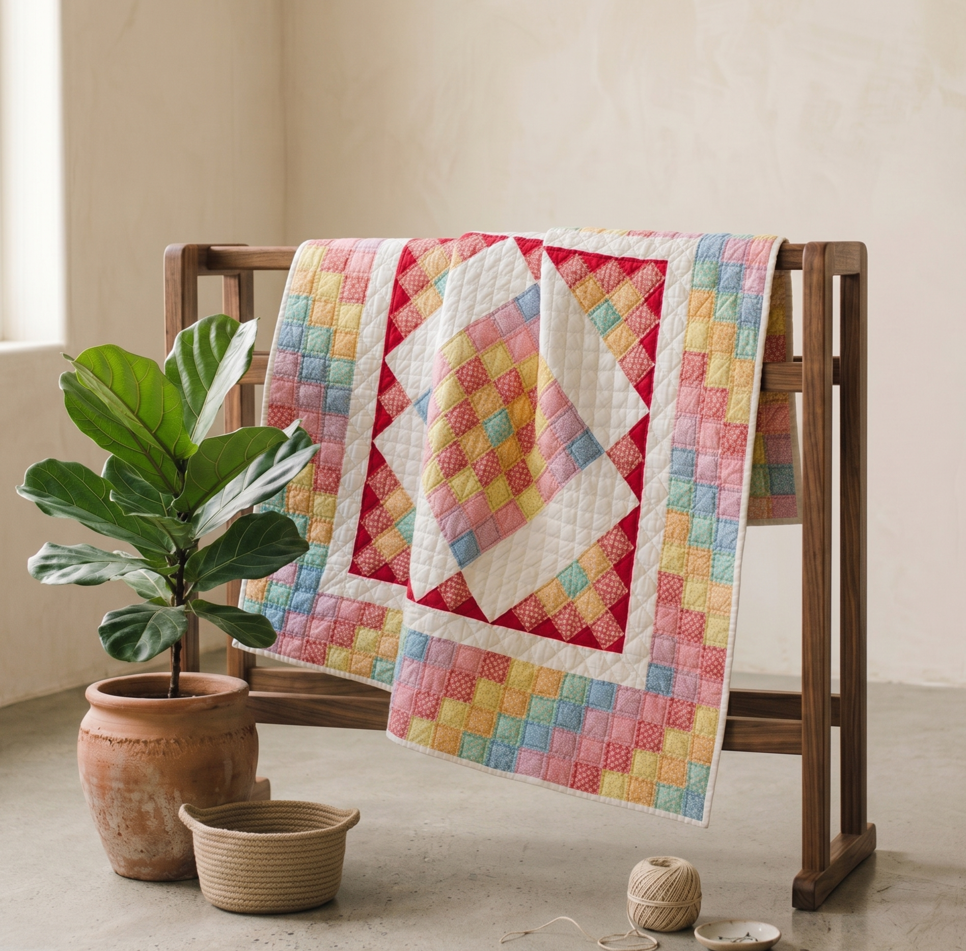 Blocks Collection No. 2 - Boston Common Multicolored Crib Quilt