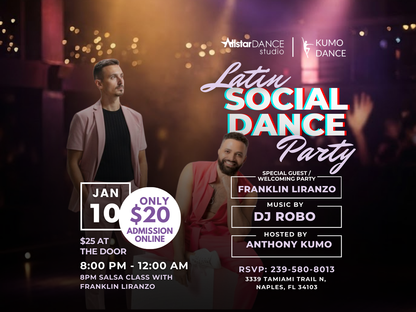 Latin Social Dance Party Hosted by Anthony Kumo Feat. DJ Robo