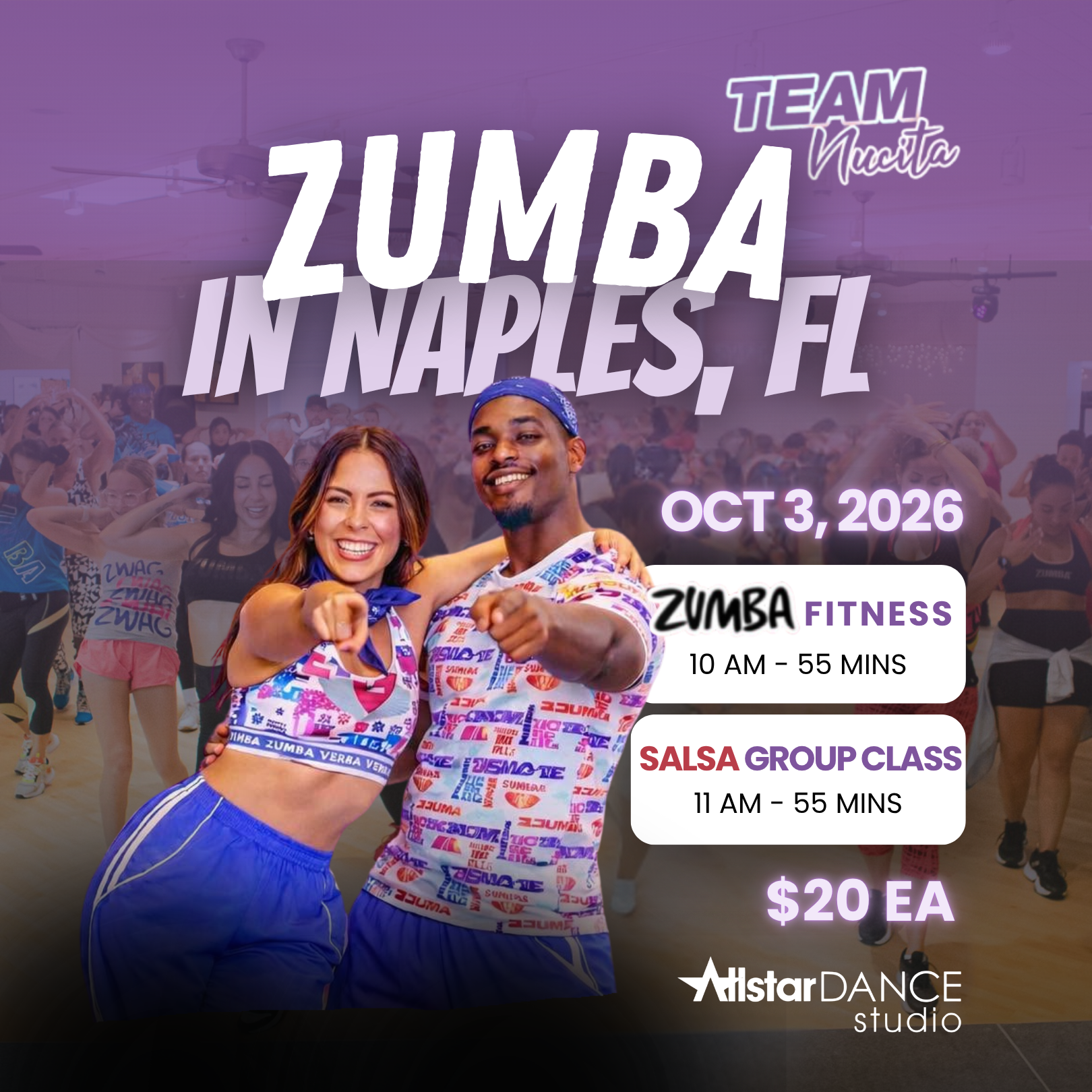 October 3rd - Zumba and Salsa Group Class Feat. Team Nucita