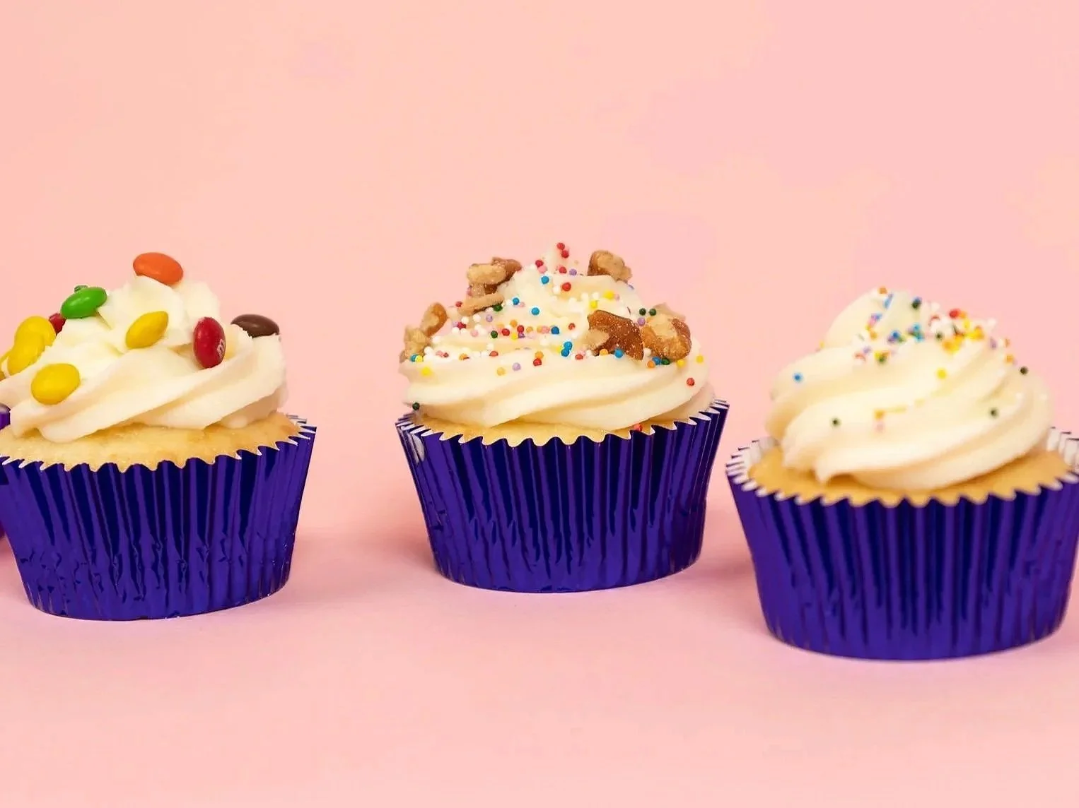 delicious cupcakes with various toppings